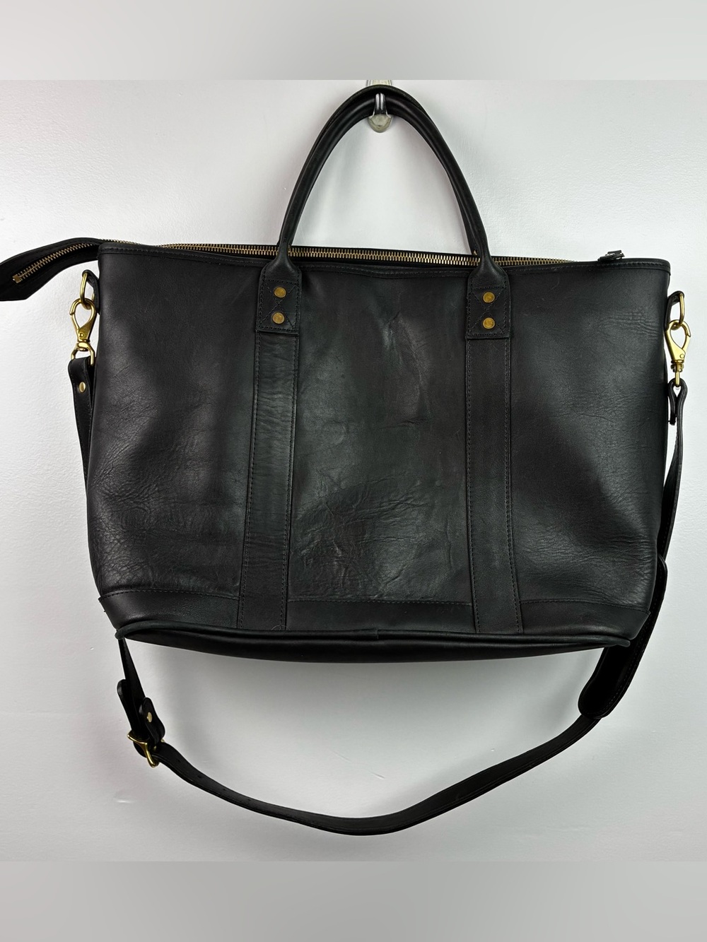 J.W. Hulme Co. Black Leather Legacy Large Tote Bag